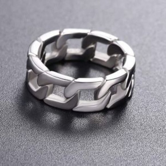 New Unisex stainless steel Cuban chain link ring - Picture 2 of 5